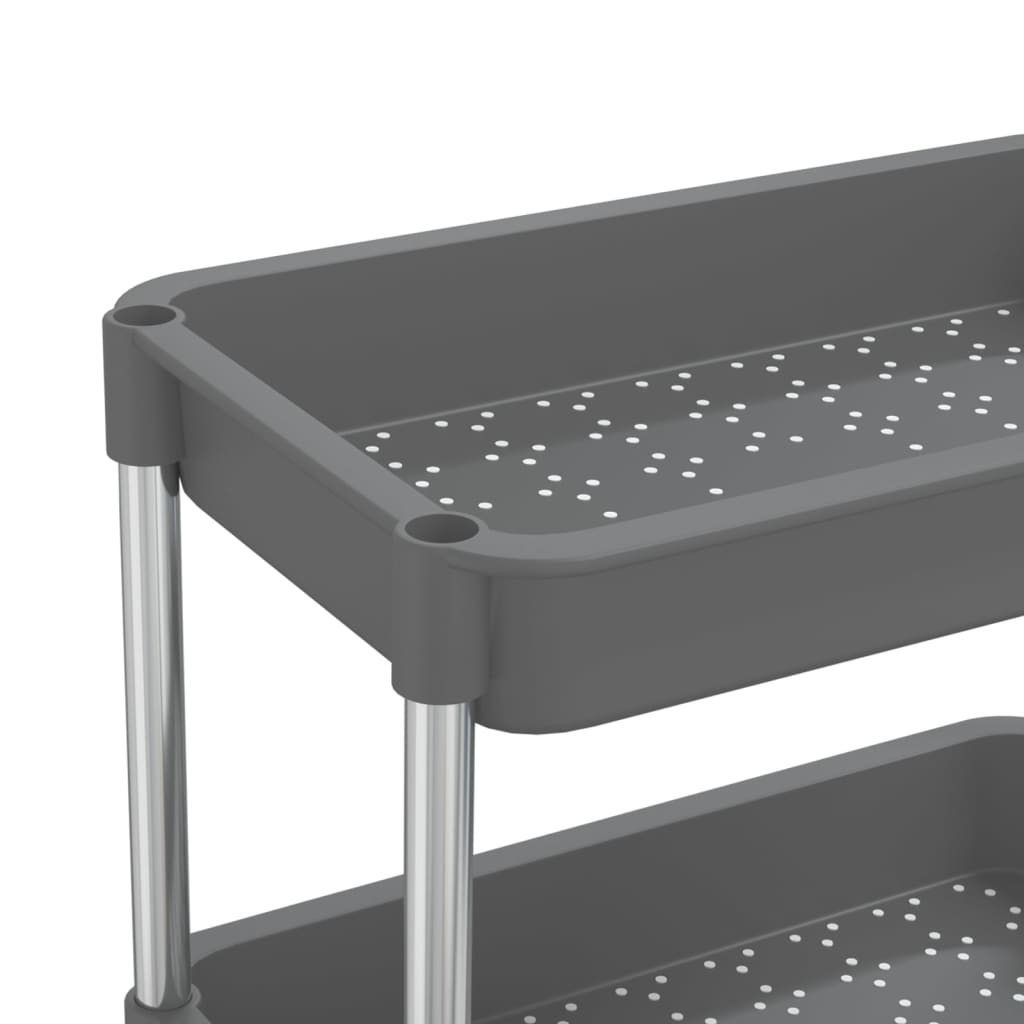 Cărucior de bucătărie 5 niveluri gri 42x29x128 cm fier și ABS
