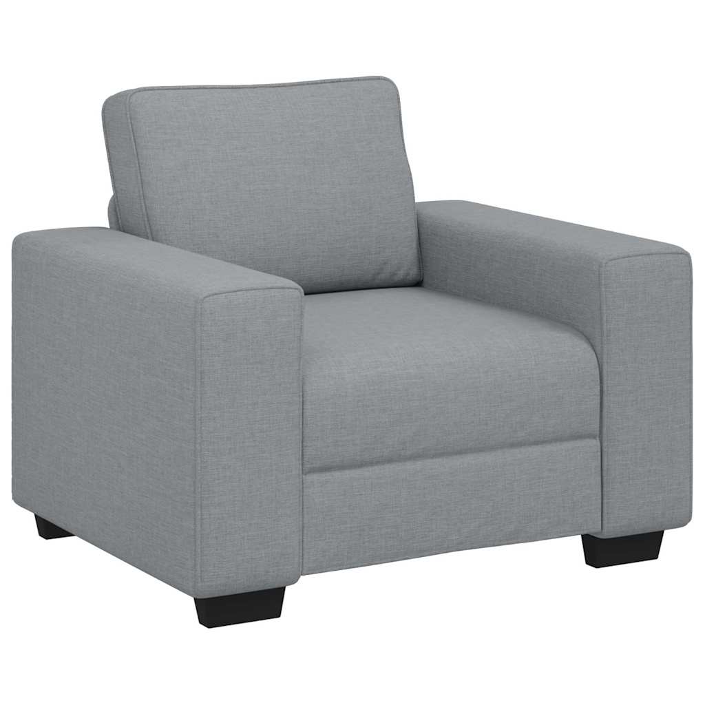 Set de canapele cu perne, 3 piese, gri deschis, textil