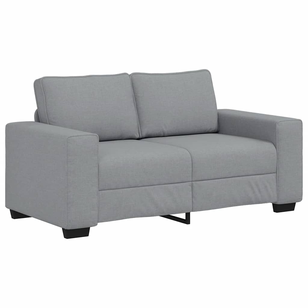 Set de canapele cu perne, 3 piese, gri deschis, textil