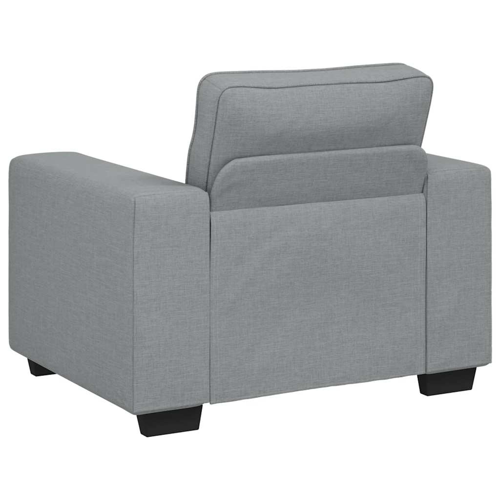 Set de canapele cu perne, 3 piese, gri deschis, textil