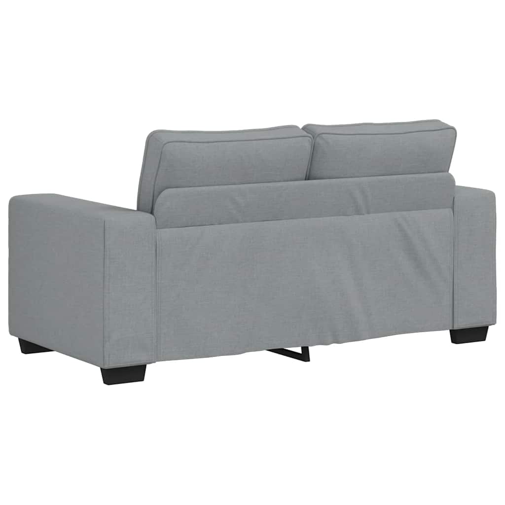 Set de canapele cu perne, 3 piese, gri deschis, textil