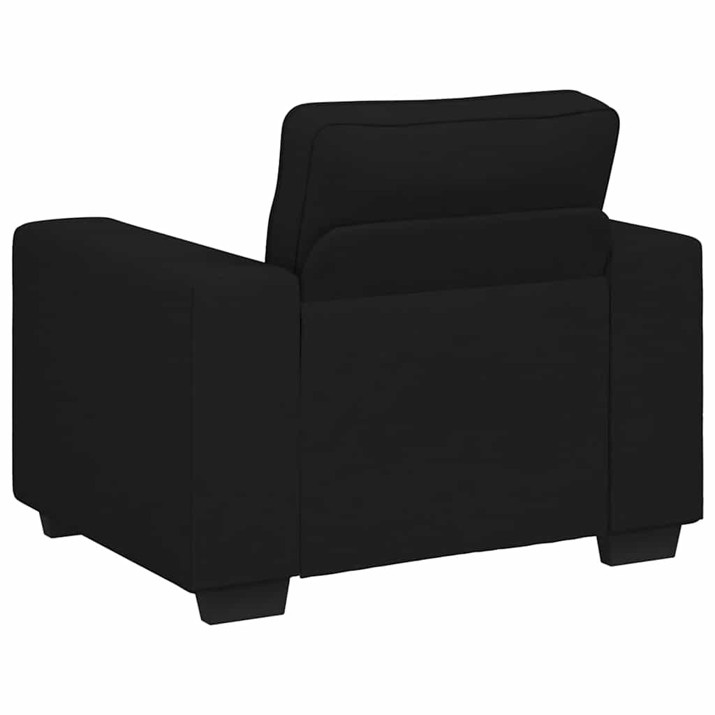 Set de canapele cu perne, 3 piese, negru, textil