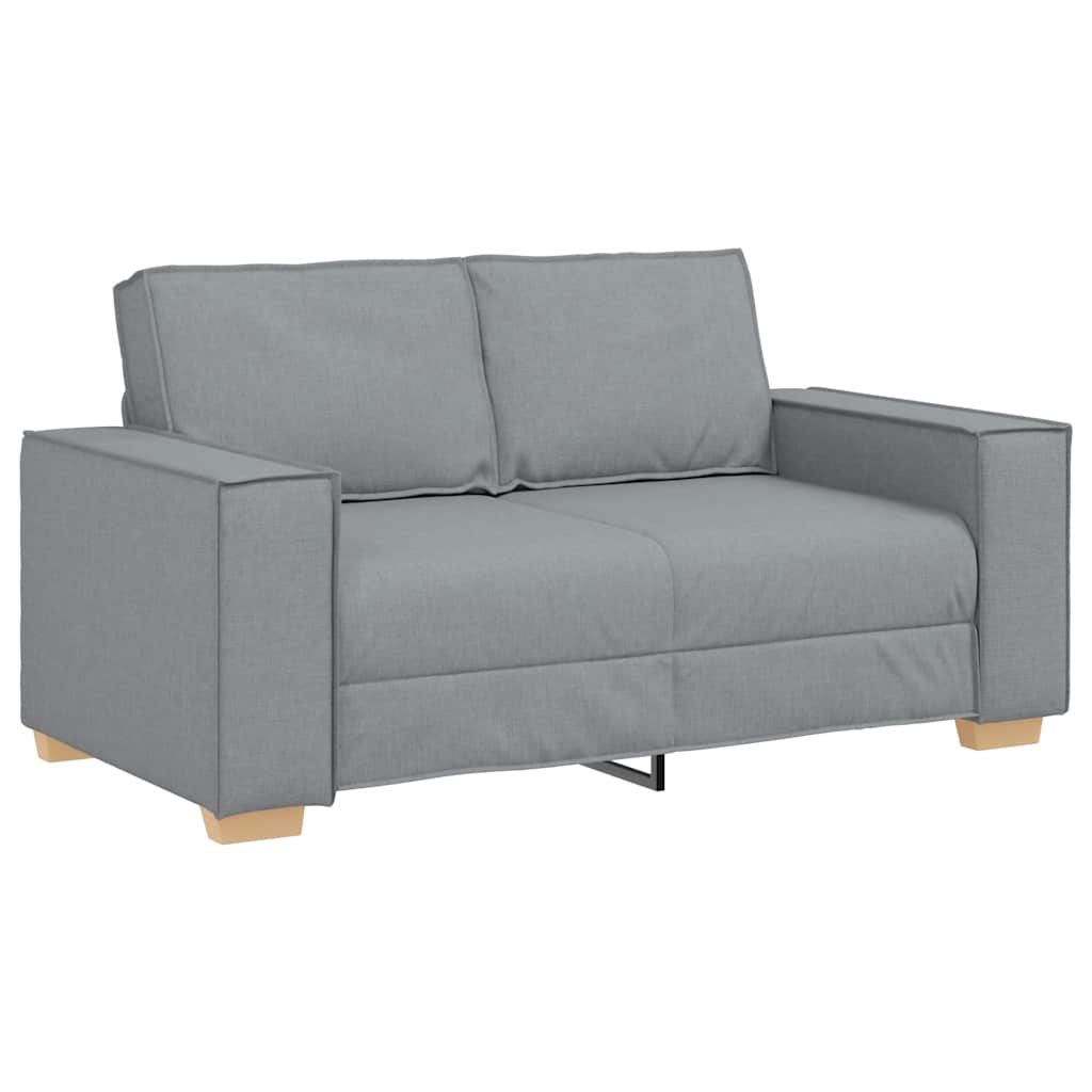 Set de canapele cu perne, 2 piese, gri deschis, textil