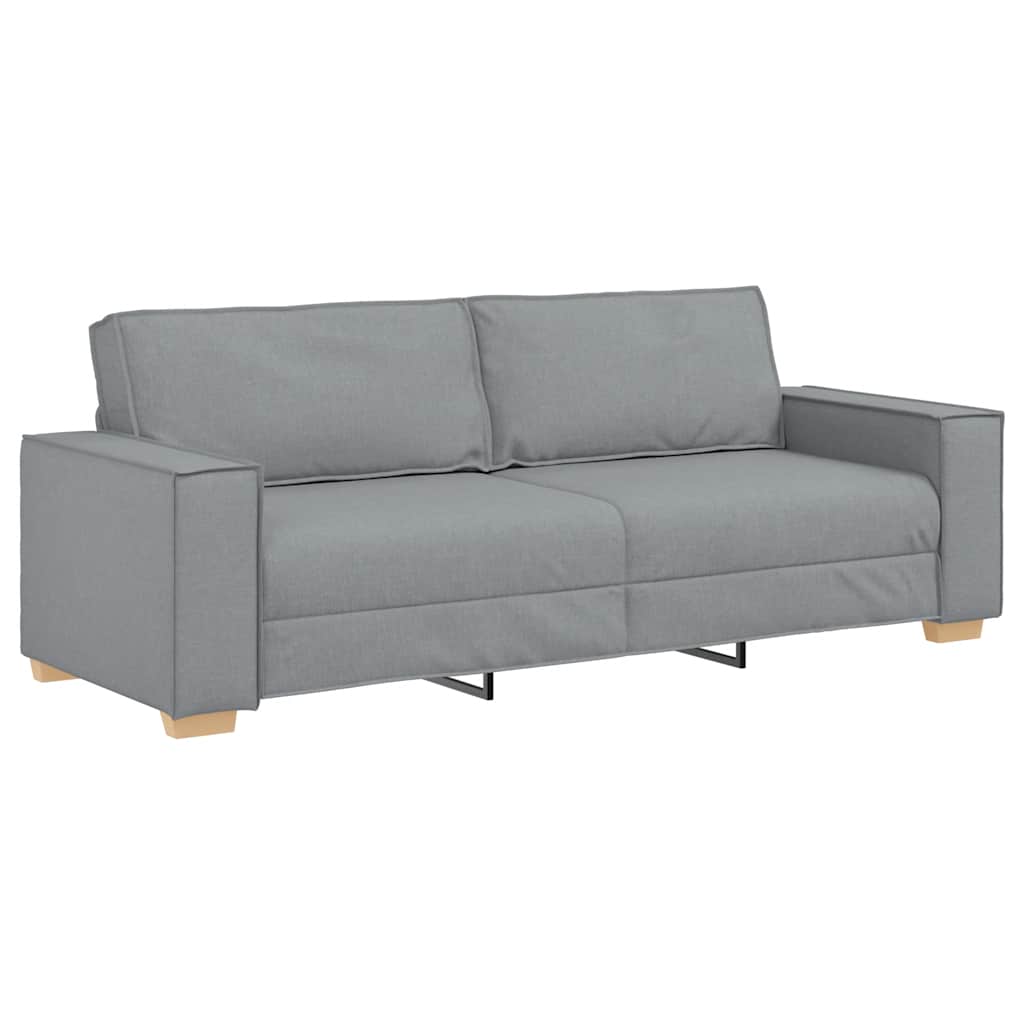 Set de canapele cu perne, 2 piese, gri deschis, textil