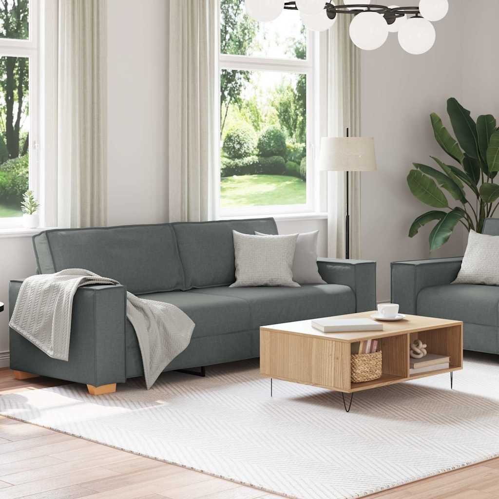 Set de canapele cu perne, 2 piese, gri închis, textil