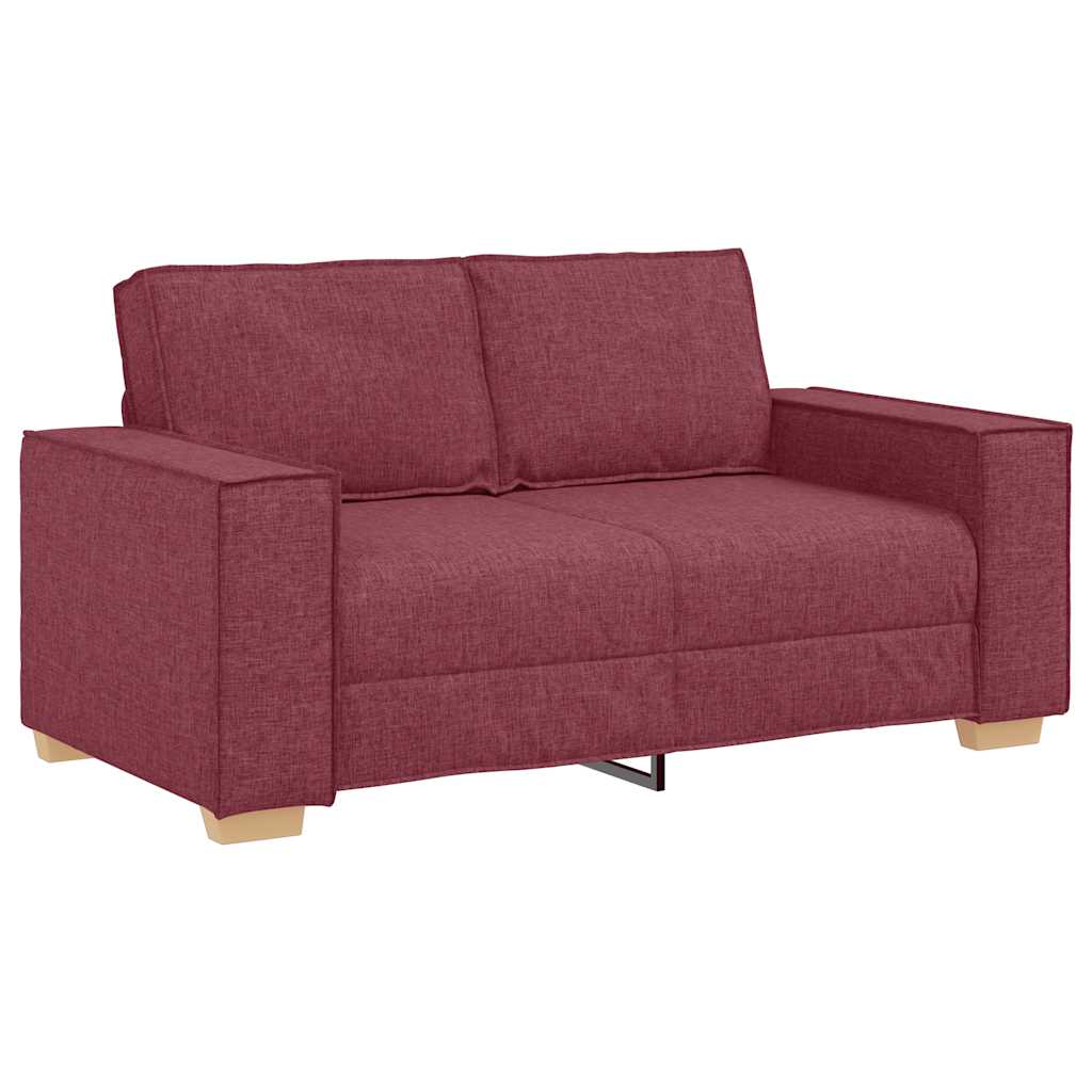 Set canapea cu perne, 2 piese, roșu vin, material textil