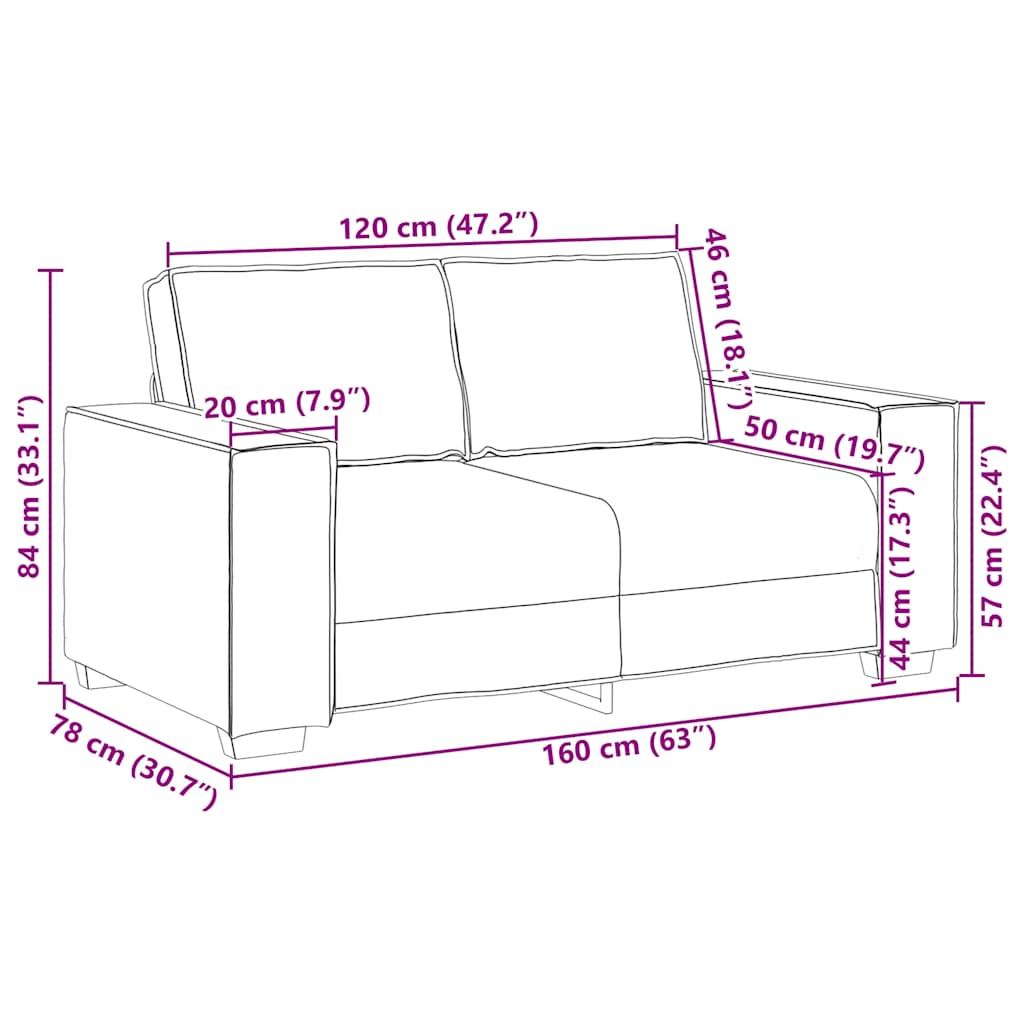 Set de canapele cu perne, 2 piese, gri nor, textil