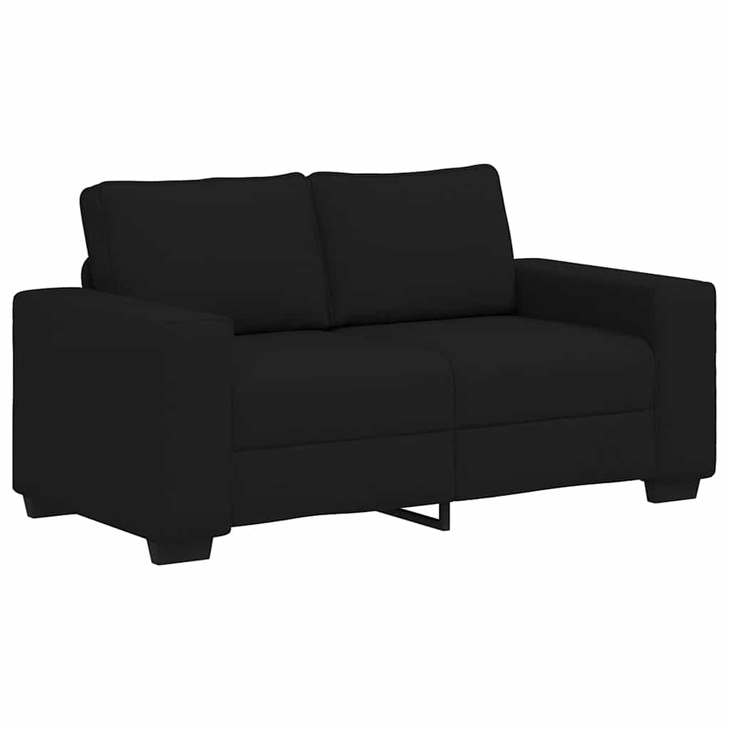 Set de canapele cu perne, 2 piese, negru, textil