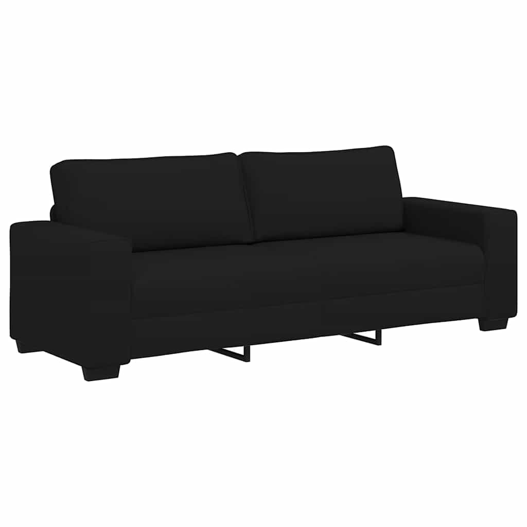 Set de canapele cu perne, 2 piese, negru, textil