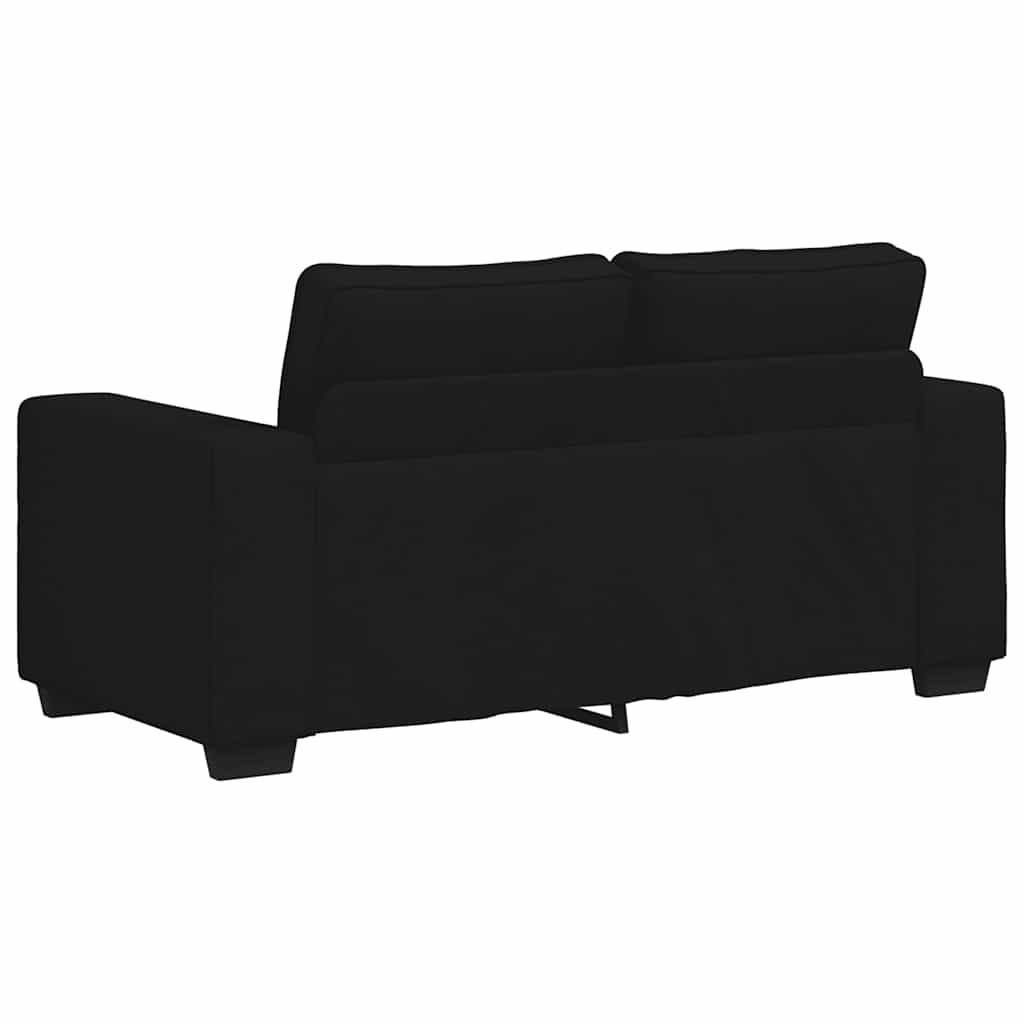 Set de canapele cu perne, 2 piese, negru, textil