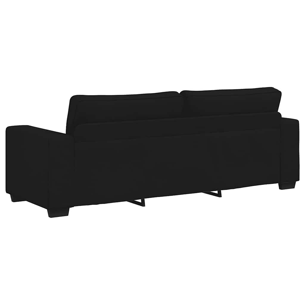 Set de canapele cu perne, 2 piese, negru, textil