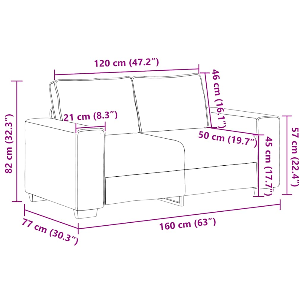 Set de canapele cu perne, 2 piese, maro, textil