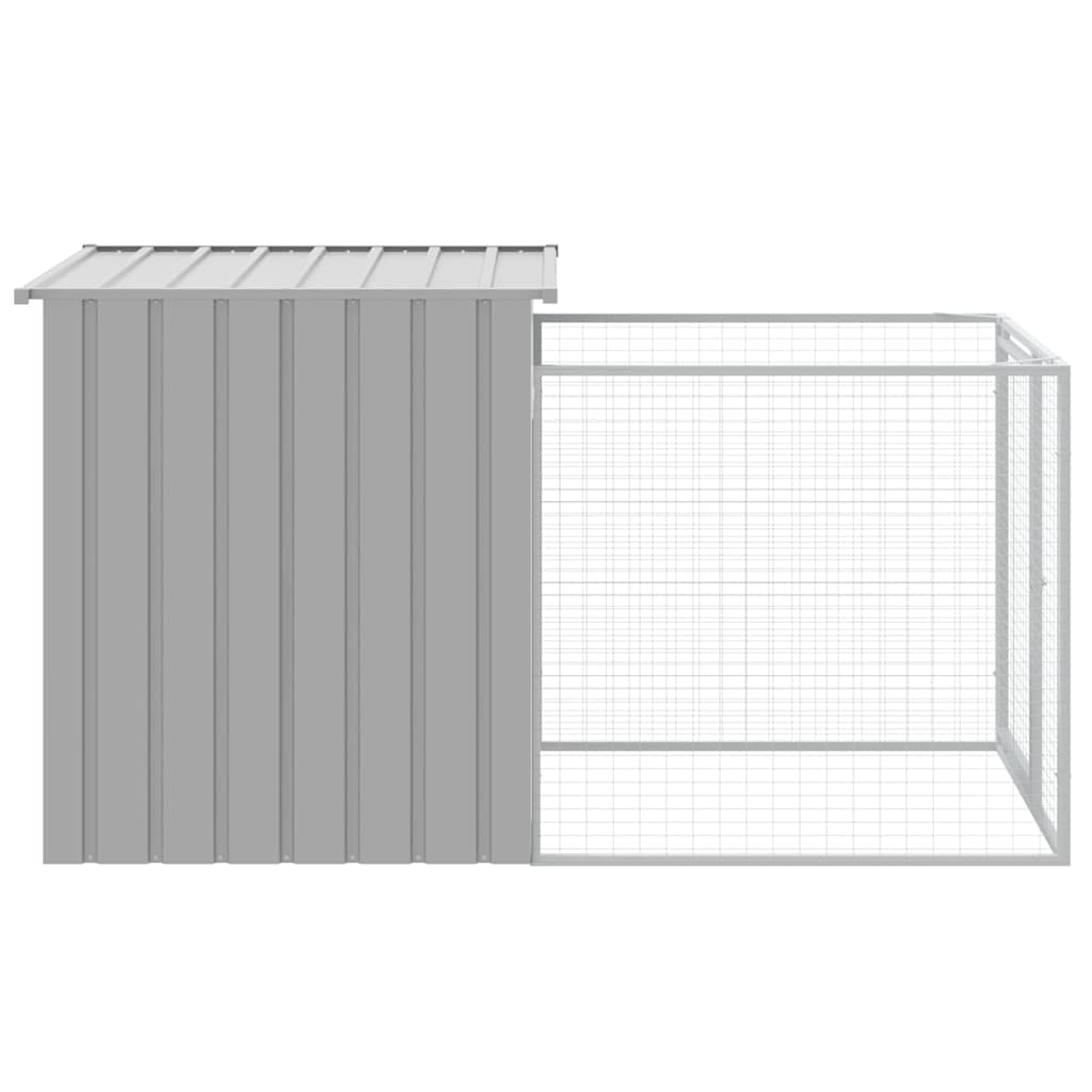 Cușcă de câine & țarc gri deschis 110x201x110cm oțel galvanizat