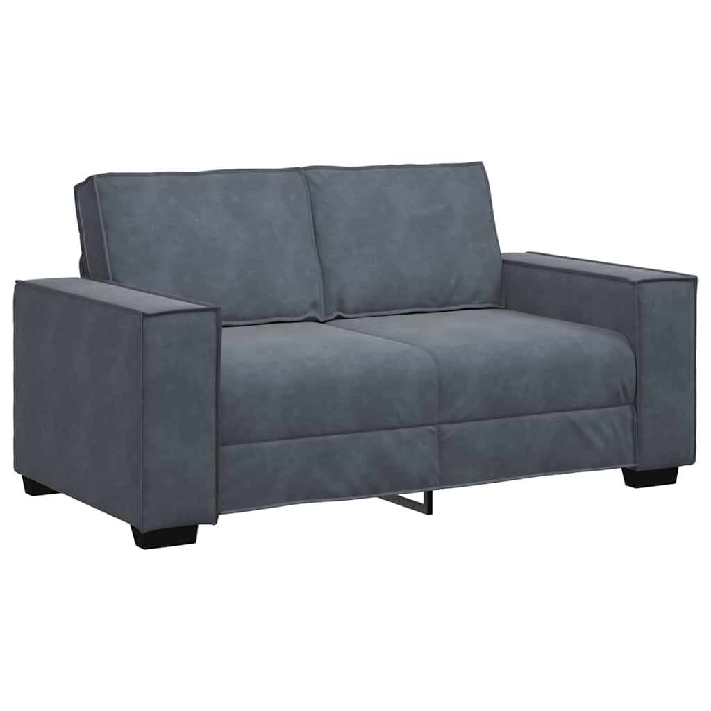 Set de canapele cu perne, 3 piese, gri închis, catifea