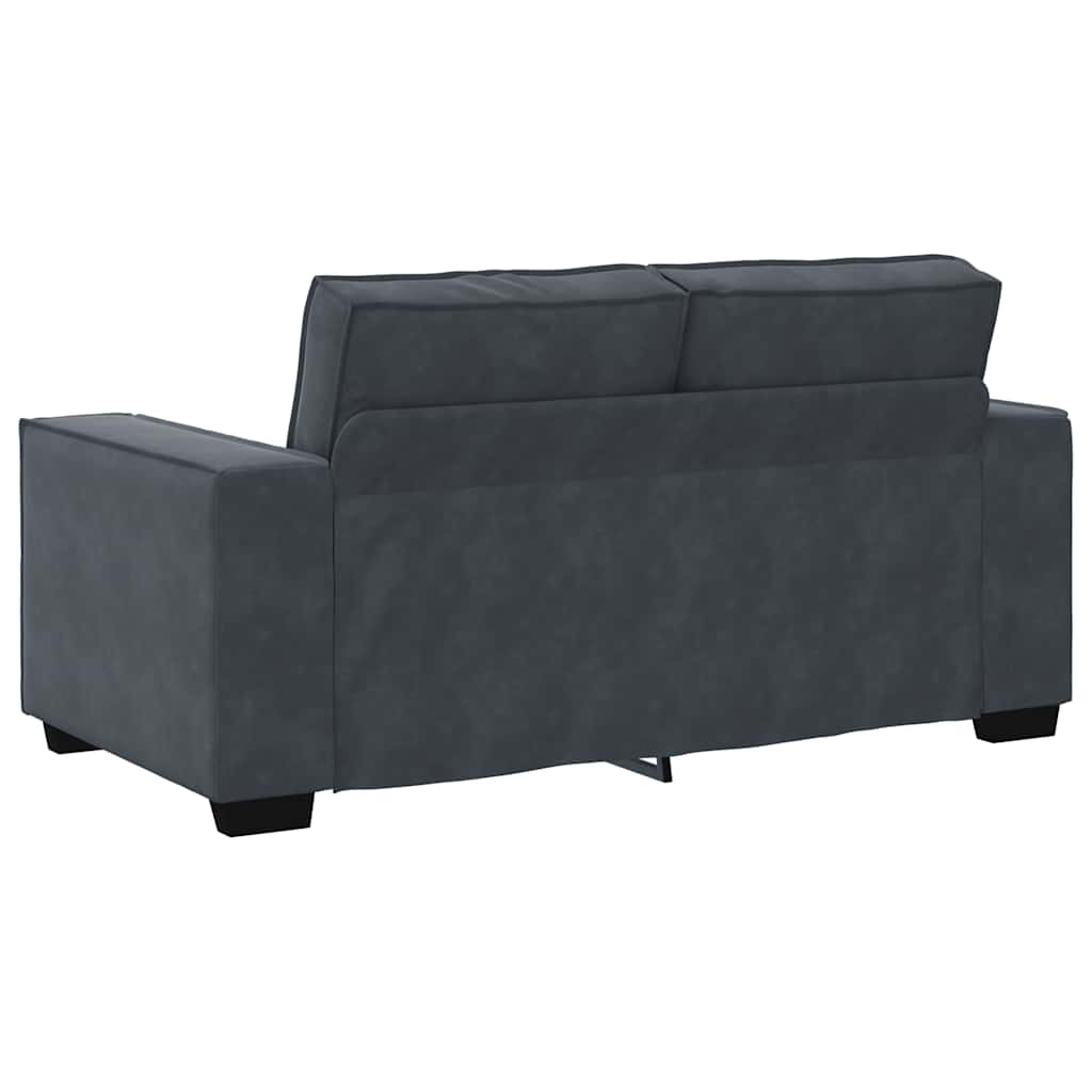 Set de canapele cu perne, 3 piese, gri închis, catifea