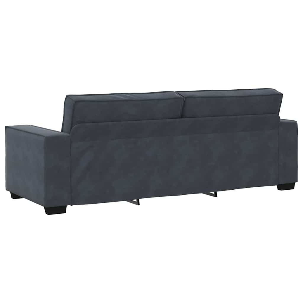 Set de canapele cu perne, 3 piese, gri închis, catifea