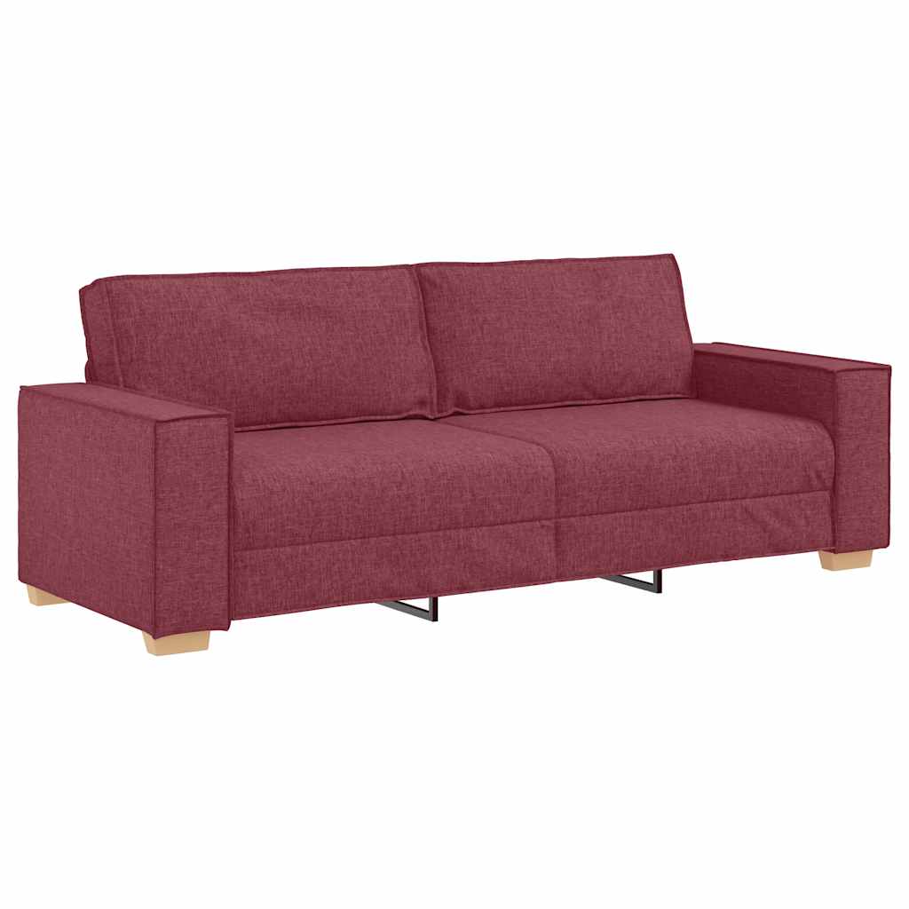 Set canapea cu perne, 2 piese, roșu vin, material textil