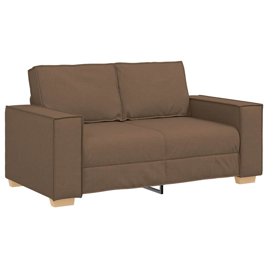 Set de canapele cu perne, 2 piese, maro, textil