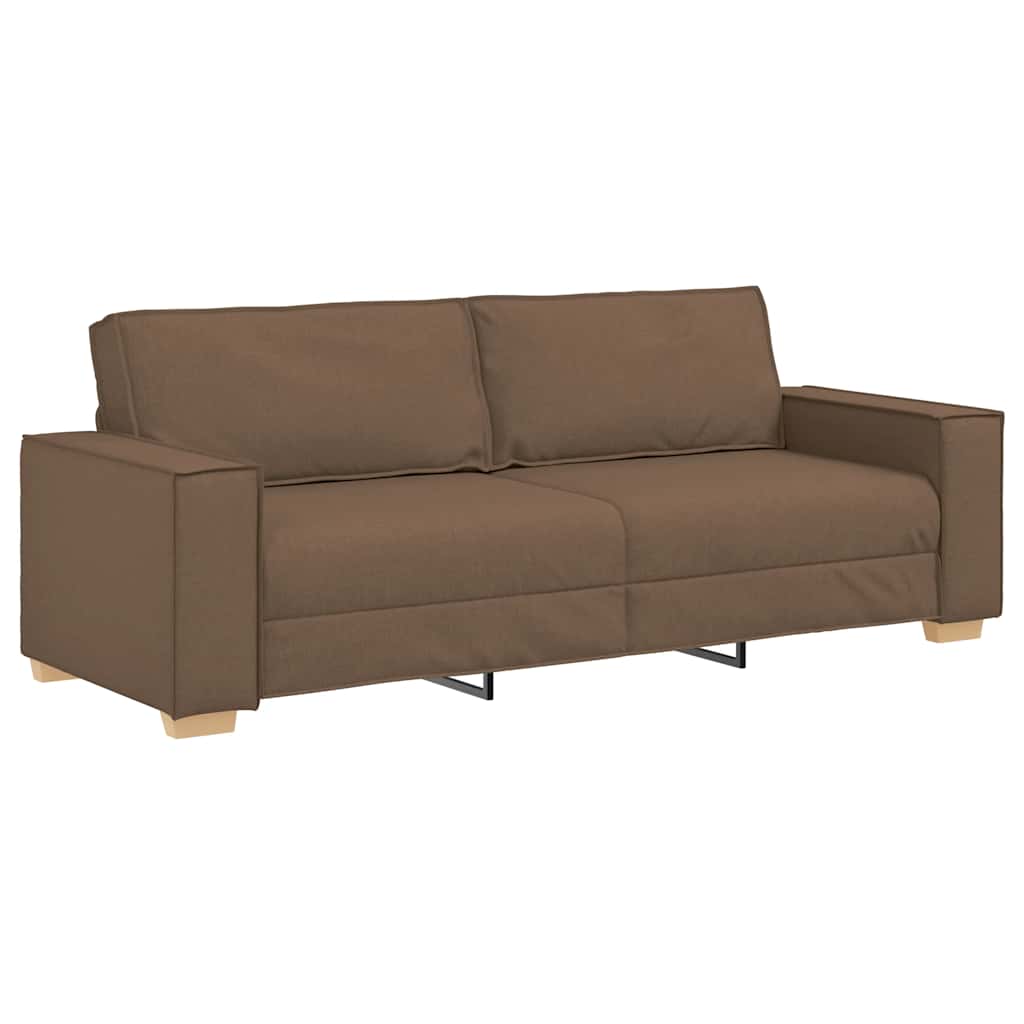 Set de canapele cu perne, 2 piese, maro, textil