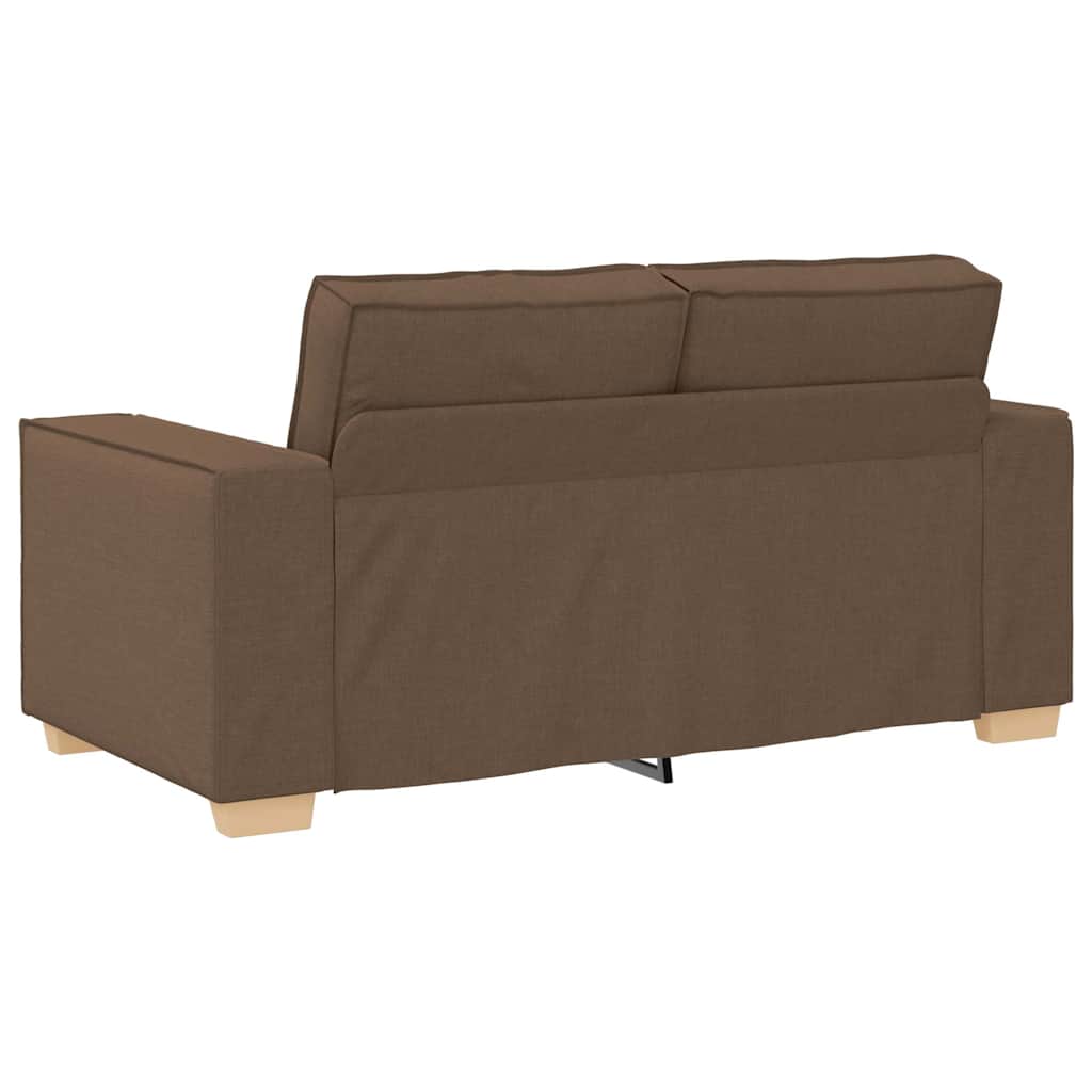 Set de canapele cu perne, 2 piese, maro, textil