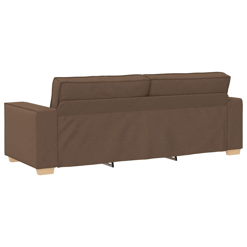 Set de canapele cu perne, 2 piese, maro, textil