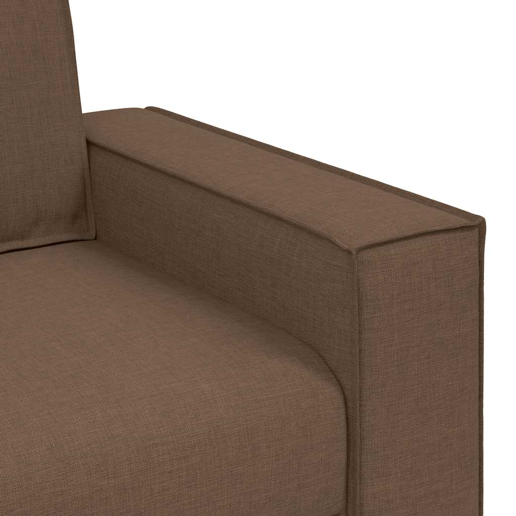 Set de canapele cu perne, 2 piese, maro, textil