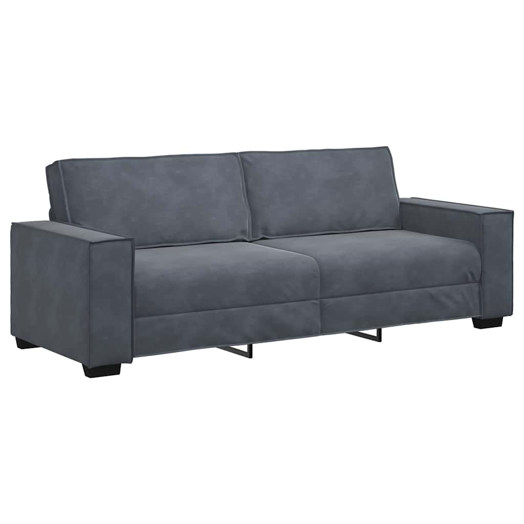 Set de canapele cu perne, 2 piese, gri închis, catifea