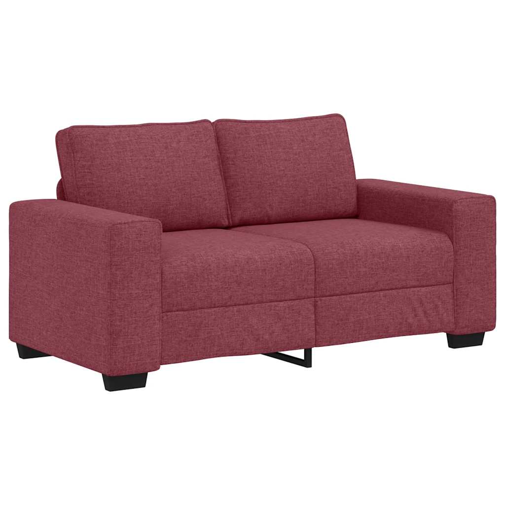 Set canapea cu perne, 2 piese, roșu vin, material textil