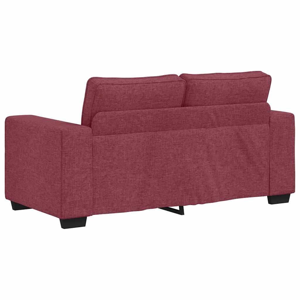 Set canapea cu perne, 2 piese, roșu vin, material textil