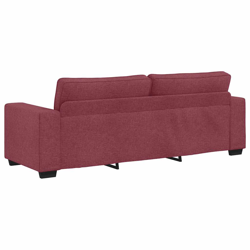 Set canapea cu perne, 2 piese, roșu vin, material textil