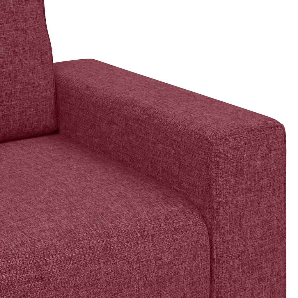 Set canapea cu perne, 2 piese, roșu vin, material textil