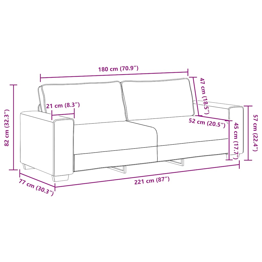 Set canapea cu perne, 2 piese, roșu vin, material textil