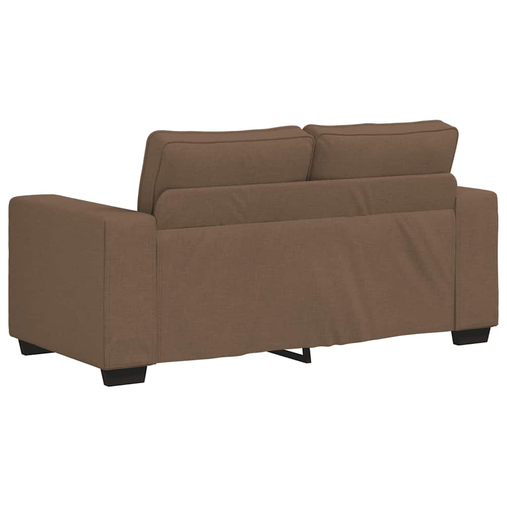 Set de canapele cu perne, 2 piese, maro, textil
