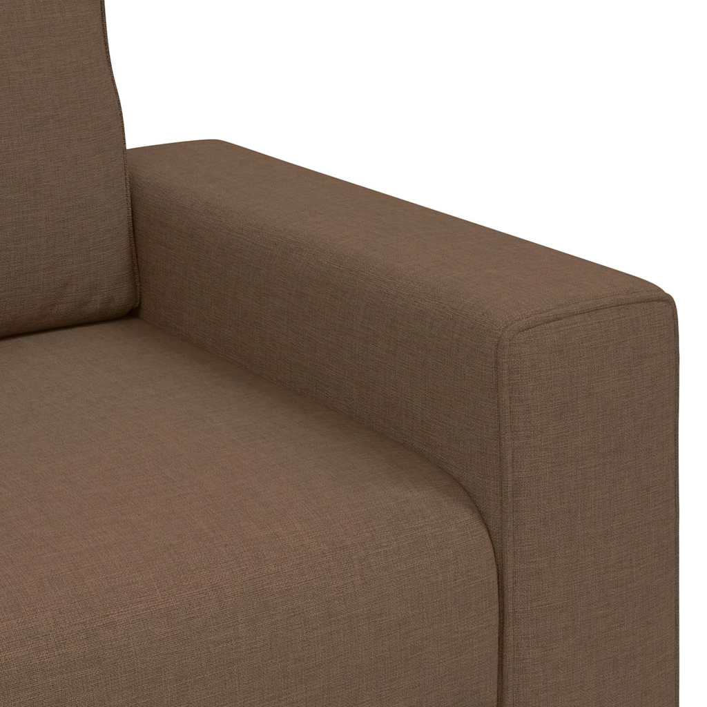 Set de canapele cu perne, 2 piese, maro, textil